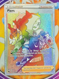 🔥2020 Pokemon Piers Trainer Full Art Rainbow Holo Champions Path #078/073🔥📈 - Image 1