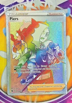 🔥2020 Pokemon Piers Trainer Full Art Rainbow Holo Champions Path #078/073🔥📈 - Image 3