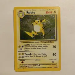 Raichu 14/102 Base Set Unlimited Holo Vintage Pokemon TCG - Image 1