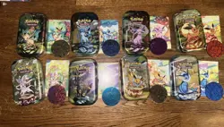 *EMPTY* Pokemon Prismatic Envolution Mini Tin Set - Including ART and COINS. - Image 1