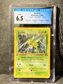 1999 Scyther Jungle 1st Edition Pokemon Card-CGC Ex/NM+ W/Subs! - Image 1