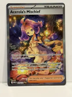 Acerola’s Mischief SIR #183/132 Mega Evolution Secret Rare TCG Card NM pokemon - Image 1
