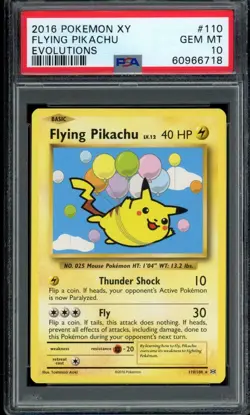 2016 Pokemon XY Evolutions Flying Pikachu Secret Ultra Rare eBay 1/1 #110 PSA 10 - Image 1
