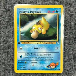 Vintage Pokemon Gym Heroes Misty's Psyduck 1st edition 54/132 Uncommon NM/LP - Image 1