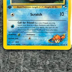 Vintage Pokemon Gym Heroes Misty's Psyduck 1st edition 54/132 Uncommon NM/LP - Image 4