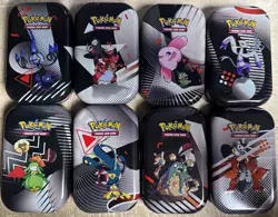 Unova Mini Tin Art Set of 8 w/Stickers! - EMPTY - Pokemon Black Bolt White Flare - Image 1