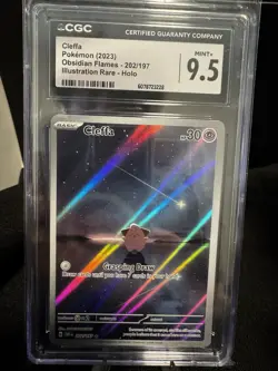 CGC 9.5 2023 Cleffa Pokemon Obsidian Flames English Illustration Rare #202/197 - Image 1