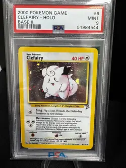 Clefairy Holo Pokemon Base Set 2 PSA 9 MINT 2000 - Image 1