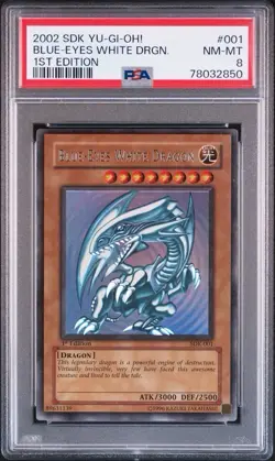 YU-GI-OH! yugioh Blue-Eyes White Dragon SDK-001 Ultra Rare 1st Edition PSA8 - Image 3