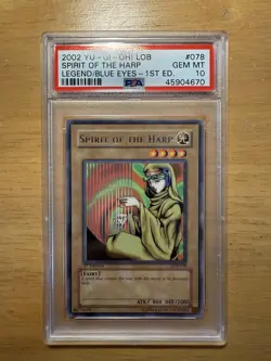 Yugioh SPIRIT OF THE HARP LOB-078 1st Edition GEM MINT PSA 10 - Image 1