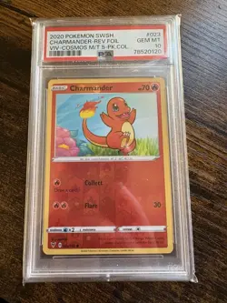 Pokemon 2020 Charmander Reverse Cosmos Holo Card 023/185 Vivid Voltage PSA 10 - Image 1