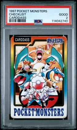 Pokemon Card Checklist Carddass 1997 Charizard Blastoise Venusaur PSA 2 GOOD - Image 1