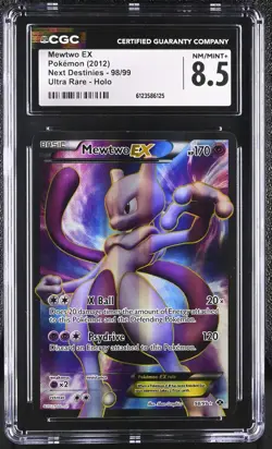CGC 8.5 Mewtwo EX 2012 Next Destinies 98/99 Ultra Rare Holo Pokemon Card - Image 1