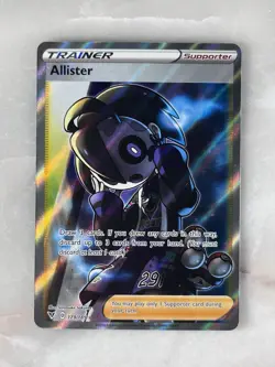 Pokemon TCG Allister Trainer Holo Full Art Rare Card 179/185 Vivid Voltage - Image 1