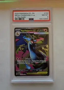 POKEMON 2025 ULTRA RARE MEGA CHARIZARD X EX (NM-MT) PSA 8 - Image 1