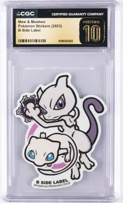 2023 POKEMON STICKERS B-SIDE LABEL MEW & MEWTWO CGC 10 PRISTINE - Image 1
