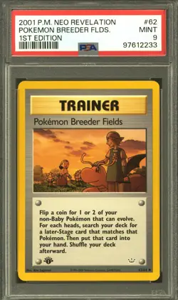 Pokemon Neo Revelation 1st Edition Pokemon Breeder Fields 62/64 PSA 9 - Image 1