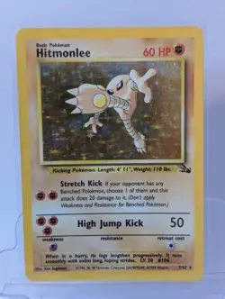 Vintage Pokemon Tcg Hitmonlee Holo 7/62 Fossil - Image 1