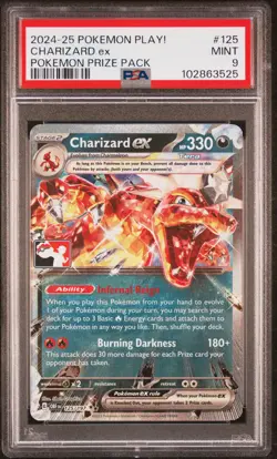 2024-2025 POKEMON PLAY! POKEMON PRIZE PACK #125 CHARIZARD EX PSA 9 - Image 1