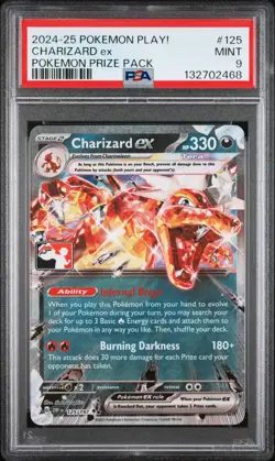 2024-2025 POKEMON PLAY! POKEMON PRIZE PACK #125 CHARIZARD EX PSA 9 - Image 1