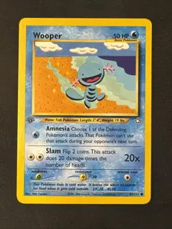 Wooper 82/111 Neo Genesis Regular 1st Edition Pokemon MJ - Image 1