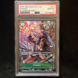 2025 ONE PIECE 0P-13 CARRYING ON HIS WILL ALTERNATE ART #028 SHANKS PSA 10 GEM - Image 1