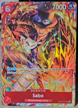 One Piece Illustration Box 5 : Sabo OP05-007 SR Super Rare Alt Art Promo English - Image 1