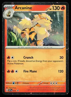 Arcanine 011 Cosmos Holo Scarlet & Violet Promo Pokemon Card - Image 1