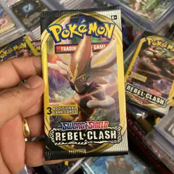 Pokemon Cards TCG Sword and Shield Rebel Clash 3 Card Booster Pack Fun Pack - Image 1