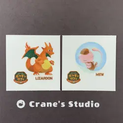 [NM] Pokemon Card Charizard & Mew Set Daiichi Pan DC Stickers Cafe Japanese - Image 1