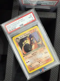 1st Edition Dark Charizard 4/82 Holo Team Rocket Pokemon Graded Card/PSA 9 - Image 3