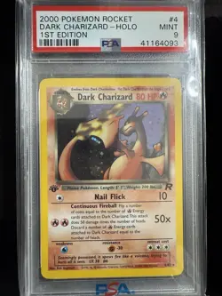 1st Edition Dark Charizard 4/82 Holo Team Rocket Pokemon Graded Card/PSA 9 - Image 5