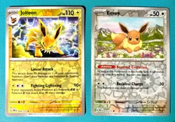 Eevee 074/131 & Jolteon 029/131 Reverse Holos Prismatic Evolutions Pokemon Cards - Image 1