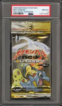 2000 Nintendo Pokemon Neo Genesis Japanese Foil Sealed Pack PSA 8 NM-MT - Image 1