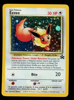 2000 WOTC POKEMON LEAGUE EEVEE #11 BLACK STAR PROMO HOLO B - Image 1