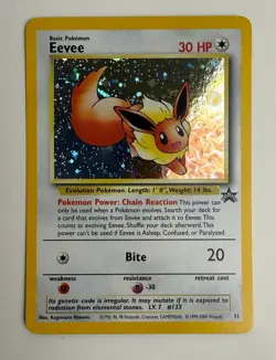 2000 WOTC POKEMON LEAGUE EEVEE #11 BLACK STAR PROMO HOLO B - Image 3