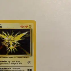 1999 Pokemon WOTC: Base Set Zapdos 16/102 Holo Rare Vintage - Image 3