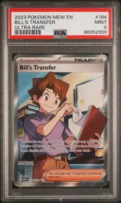 2023 Pokemon 151 Bill's Transfer DOUBLE RARE FULL ART PSA 9 MINT 194/165 - Image 1