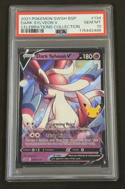 Pokemon Dark Sylveon V SWSH134 PSA 10 Black Star Promo Celebrations (2025 Cert) - Image 1