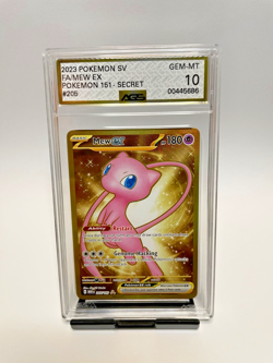 AGS 10 Gem Mint Mew EX 205/165 SV: 151 Gold Hyper Rare Ai Graded Pokemon - Image 1