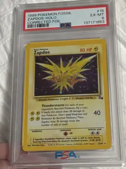 Elekid Neo Genesis 1st edition & 1999 POKEMON FOSSIL ZAPDOS-HOLO CORRECTED FOIL - Image 2