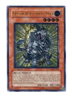 Yugioh! MP Crystal Beast Topaz Tiger - FOTB-EN004 - Ultimate Rare - 1st Edition - Image 1