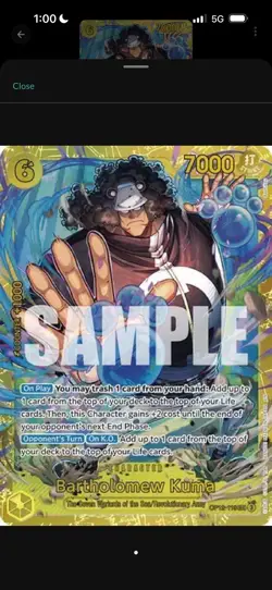One Piece CCG Bartholomew Kuma OP12-119 Secret Rare Legacy of the Master - Image 2
