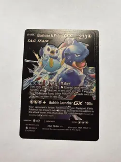 Blastoise & Piplup GX HP270 Black Foil Art Fan Display Card 38/236 NM/M - Image 1