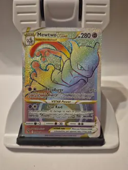 Pokemon Mewtwo VSTAR TCG Rainbow Secret Rare Card 079/078 - Image 1