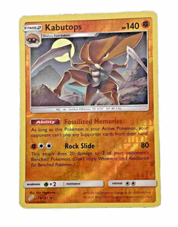KABUTOPS 2019 RARE STAGE 2 POKEMON CARD - TEAM UP SET - #78/181 - Reverse Holo - Image 1