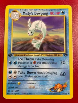 Misty's Dewgong 54/132 Gym Challenge Regular First Edition Pokemon Card - Image 1