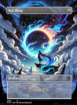 Sol Ring Anime Style High Quality Altered Art Custom Card - Image 1