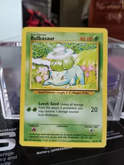 Bulbasaur Non-Holo Common 44/102 Pokemon TCG Base Set LP - Image 1
