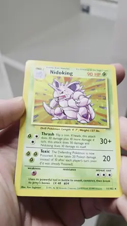 Pokemon TCG Nidoking Base Set Holo Unlimited Rare Card 11/102 VINTAGE NM/LP - Image 2
